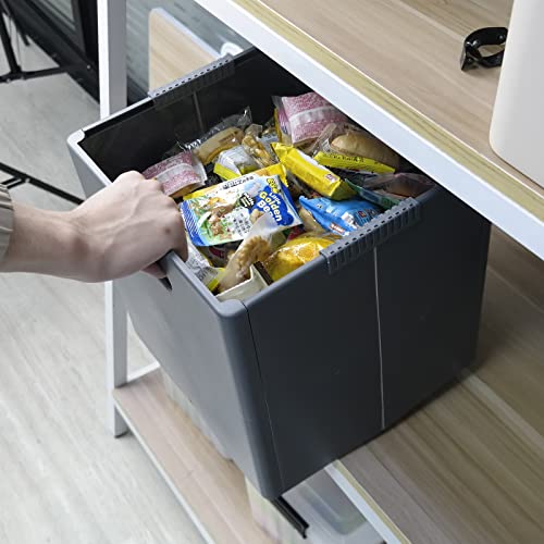 Eagrye 4-Pack Collapsible Plastic Storage Cubes Bin, Foldable Cube Storage Baskets, Gray #TOP3