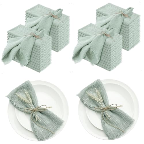 Servilletas de algodón suaves de 12x12 pulgadas, lote de 50 piezas reutilizables rústicas 2