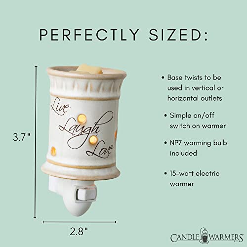 Candle Warmers Etc. Pluggable Fragrance Warmer, Live, Laugh, Love #TOP3