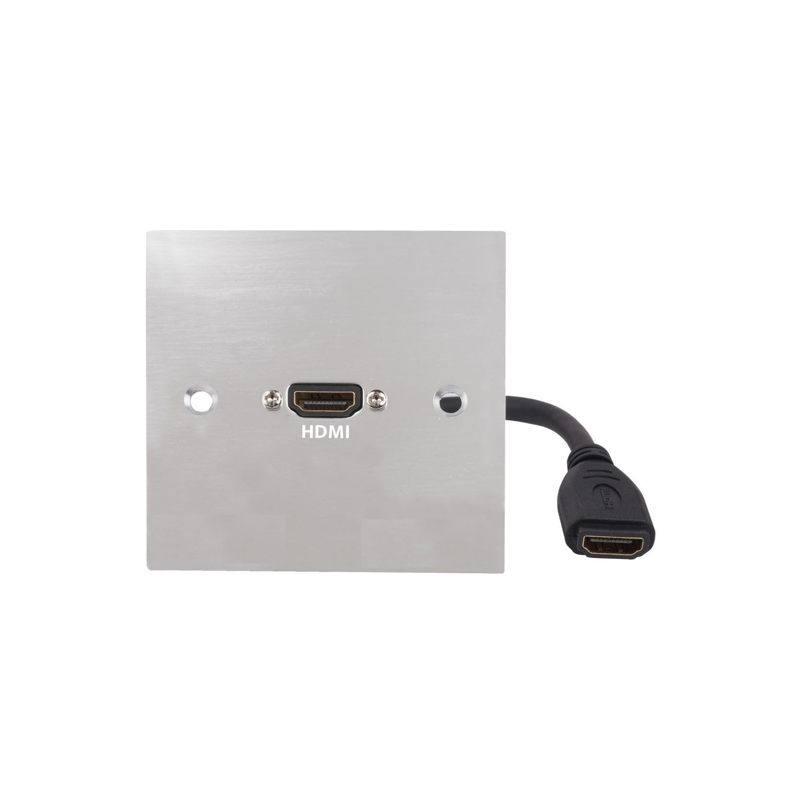 CS HDMI Outlet Plate Single Gang Brushed Steel Gang 3 inch x 3 Inch Metal Wall Plate (Hdmi Wall Plate)-image-24