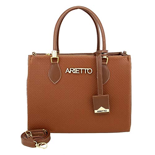 Kit Bolsa Baú Grande Trançada e Carteira Arietto Cor:Marrom