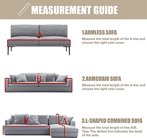 Sectional Couch Covers For 3 Cushion Couch Sofa Slipcovers,Pull Out Couch,L Shaped/Sofa Bed Couch,Futon/Chaise/Patio/Recliner/Rv/3 Seat Large Couch Cover For Moving Universal Furniture Protector #TOP5