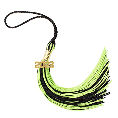 Tassel Depot 2023 Black/Lime Graduation Tassel - Every School Color Available - Made in USA