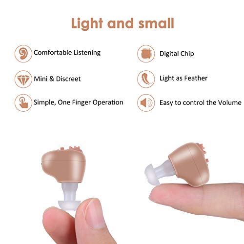 Udeer Hearing Amplifier Aid For Seniors And Adults Rechargeable With Noise Cancelling, Inner-Ear Hearing Aid, Personal Hearing Enhancement Sound Devices, Suitable For Either Ear #TOP2