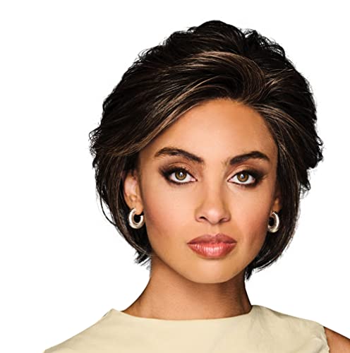 GABOR MAKE A STATEMENT Layered Modern Chin-Length Bob Wig, Designer Series by Hairuwear, Average Cap Size, GF4-10SS Iced Java