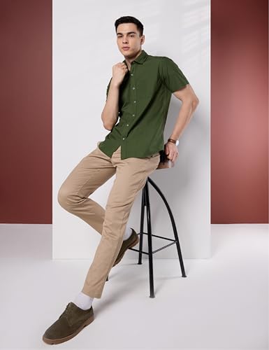 Image of Symbol Premium Men's Cotton Poplin Casual Shirt - Regular Fit | Half Sleeve | Pure Cotton (Available in Plus Sizes)