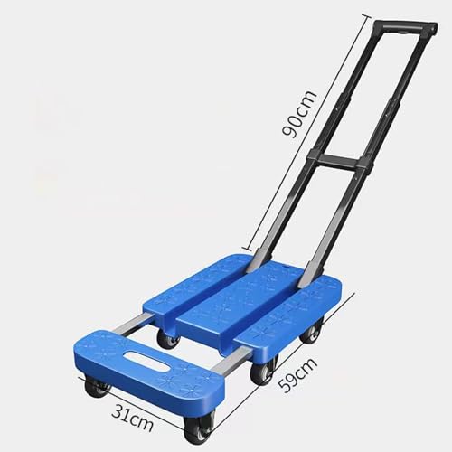Carretilla plegable resistente con base extensible y ruedas 360° miniatura 3