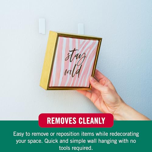 VELCRO Marke | HANGables Abnehmbare Bildaufhängestreifen | Starke selbstklebende Streifen | Weiß | 4 Sets halten bis zu 7,5 kg | Set aus 4 Stück (Packung mit 2)