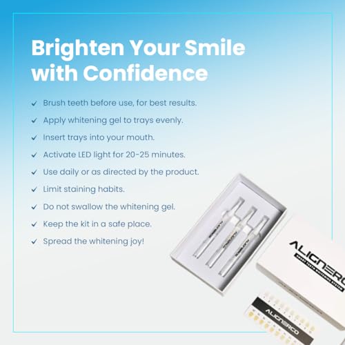 Image of AlignerCo Wired LED Teeth Whitening Kit | Includes 3 (2ml) Whitening Gel Pens, 16-Bulb LED Light Mouthpiece | Gentle & Enamel Safe | Portable & Convenient Tooth Care