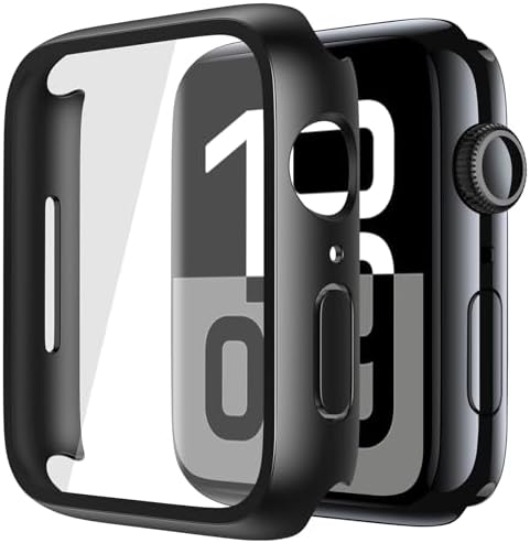 Misxi Schutzhülle mit Displayschutz für 42mm Apple Watch Series 11/10 | 2 Stück, Harte PC-Hülle, Gehärtet Displayschutzfolie, Kratzfest & Stoßfest, Ultradünn, Mattschwarz