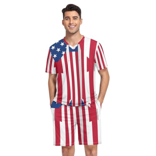 Camisa de pijama F-15 transpirable de manga corta con bandera de EE. UU.