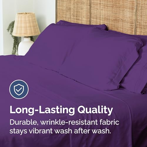 Drap plat lit simple XL violet drap de dessus microfibre respirant - 5