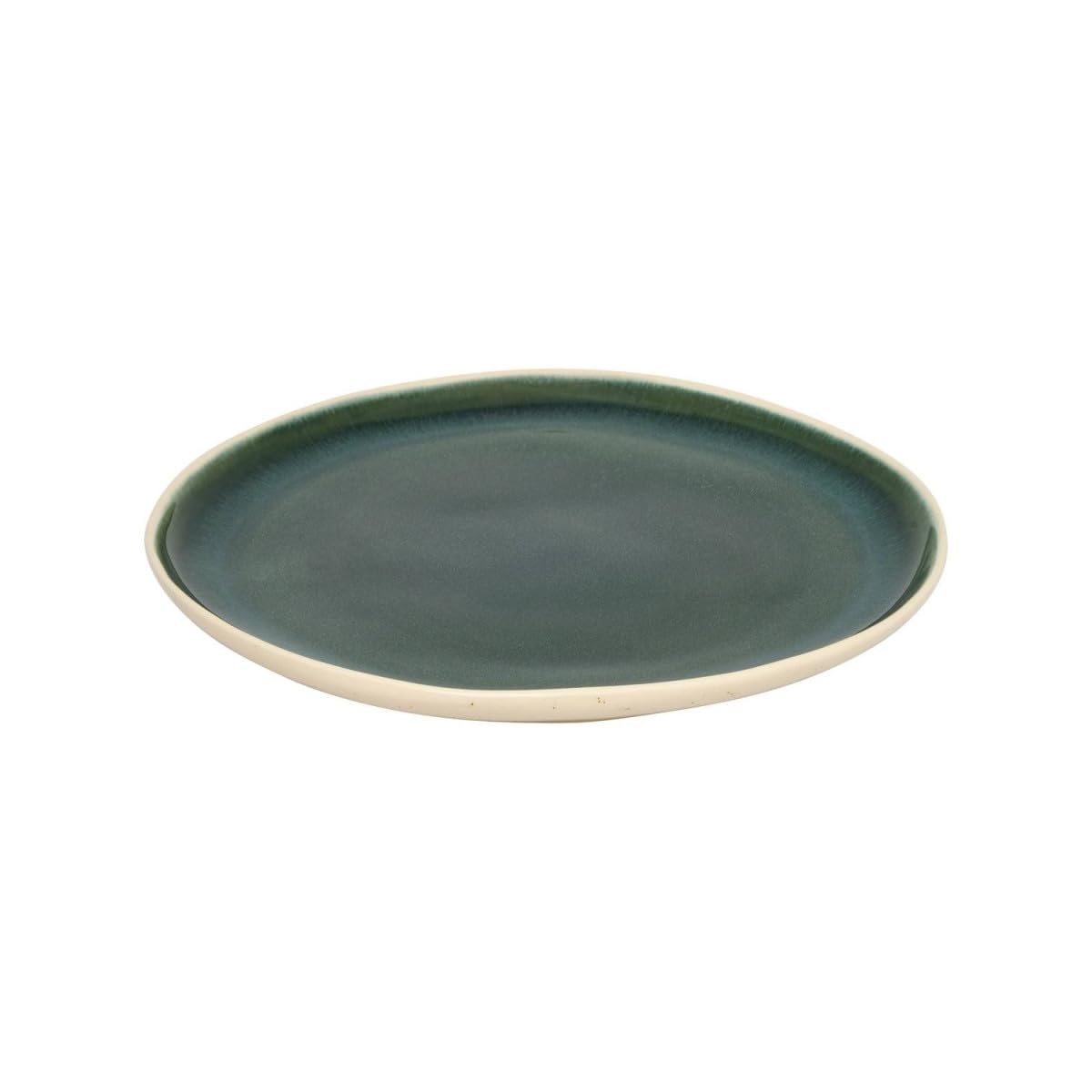 Secret de Gourmet - Lot de 6 Assiettes Plates en Faïence Wonja 27cm Vert