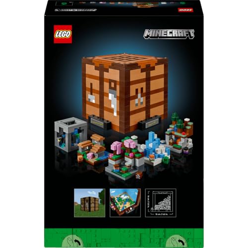 LEGO Minecraft Eşya Yapma Masası 21265 – Yetişkinler için Yılbaşı Hediyesi Fikri, Steve, Alex, İskelet, Cadı, Creeper, Köylü, İnek ve Domuz Mikro Figürleri İçeren Model Yapım Seti (1195 Parça)