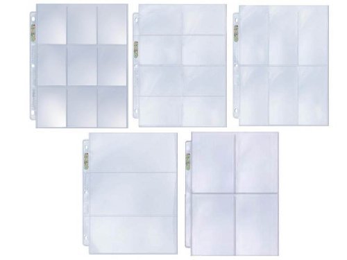 25 Coupon Album Pages Sample Pack - 5 Popular Styles Assorted Ultra Pro Platinum Quality Binder Pages (9 8 6 4 3 Pocket Configuration) by Ultra Pro