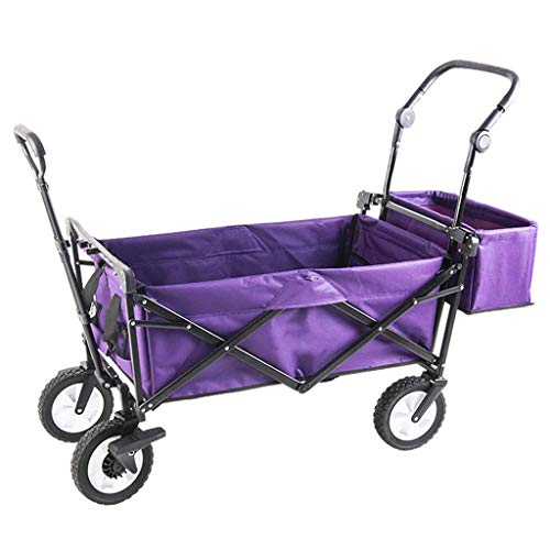 Carretilla Plegable para Jardinería JKSVTF con Ruedas Neumáticas, Capacidad 85 kg, Color Morado miniatura 1