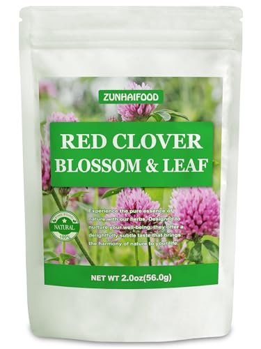 Dried Red Clover Blossoms & Leaf - 2oz (56g) | 100% Natural Herb for Tea | Wellness Tea, Non-GMO, Caffeine-Free, Resealable Bag