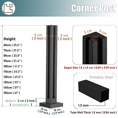 Poteau de garde-corps d'angle pour escalier et terrasse - 5