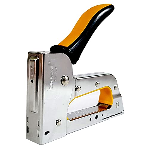 Image of TS-823 Heavy Duty Metal Gun Tacker (Robust Aluminum Structure, Comfort Grip Rubber Handle, Lock Down Handle for Storage, Ideal for Upholstery & Carpentry)