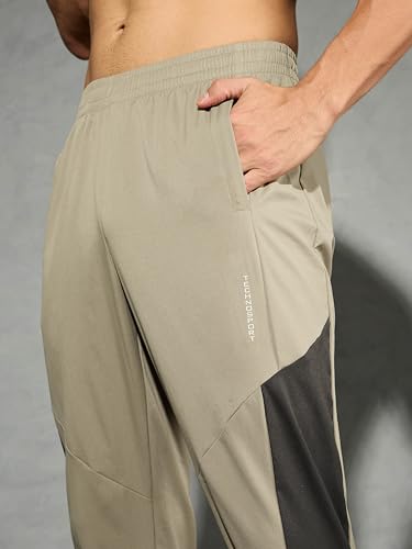 Image of TECHNOSPORT Men Colorblock Slim Fit Sports Trackpants TS Flexi Polyester Mid Rise Drawstring Track Pant for Men Pockets Gym Workout Running Joggers Casual Quick Dry