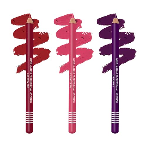 Image of Colors Queen Lip Liner Pencil Combo Pack of 3 | Long Lasting & Waterproof Formula | Matte Lip Liner Pencil for Women(Combo - 03)