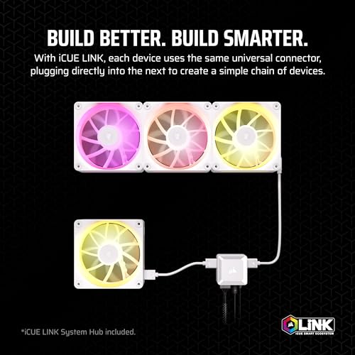 CORSAIR iCUE LINK LX120 RGB 120mm PWM Fans Triple Pack – Dual Light Loops – Includes iCUE LINK System Hub – CORSAIR AirGuide Technology – White - image 5