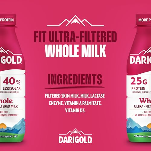 Darigold FIT High Protein Whole Ultra-Filtered Milk - Lactose Free, 25g Protein, 40% Less Sugar - 14oz Bottles, 12 Pack (Whole Milk) by Darigold - Image 2
