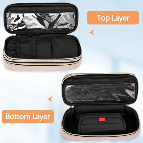 Image of Damero Double Layer Stethoscope Case Compatible with 3M Littmann /ADC /Omron Stethoscope, Stethoscope Carrying Case Travel Bag for Nurse Accessories, Misty Rose