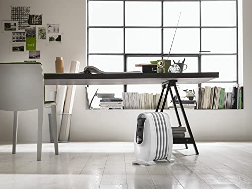 De'Longhi TRNS 0808M - Radiador de aceite, 800 w, termostato de seguridad, función Eco, controles digitales, blanco