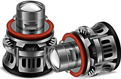 CLOUDSALE ; Your Store. Your Place 2XT7 Mini 9005 DC9-20V 72W 10000LM 6000K Projector Light LaserLight White LED Lens with SMD-3570 Lamp(9005/Hb3) (Pack of 2)