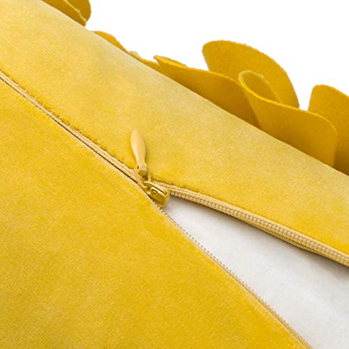Jwh Handmade Flower Throw Pillow Cover Aesthetic Decorative 3D Sunflower Accent Pillow Case Yellow Cushion Rectangle Pillowcase Couch Bedroom Bed Office With Zipper 12X20 Inch Mustard #TOP5