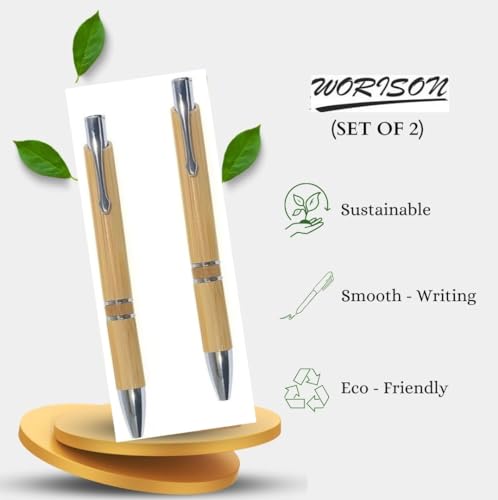 Image of worison 2pc Wooden Ballpoint Pen for Writing, Journaling, School, Office Sustainable Pens