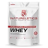 NATURELETICS ERDBEERE 1kg natürliches Premium Whey Proteinpulver aus Deutschland ohne Zusatz von Zucker Süßstoffen, Eiweißpulver mit einem hohen BCAA Anteil von 22,6%