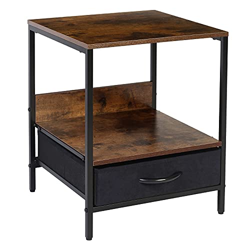 Lyncohome Nightstand With Fabric Drawer Bedside Furniture & End Table Dresser For Bedroom Living Room Sofa Couch, Hall, Easy Assembly #TOP14