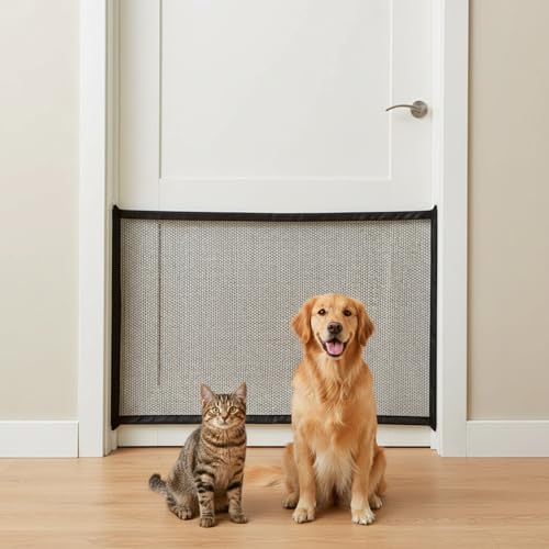 Treppenschutzgitter ohne Bohren, Türgitter Hunde Türschutzgitter ohne Bohren, Textil Türgitter Katzâ€¦ – Miniatur