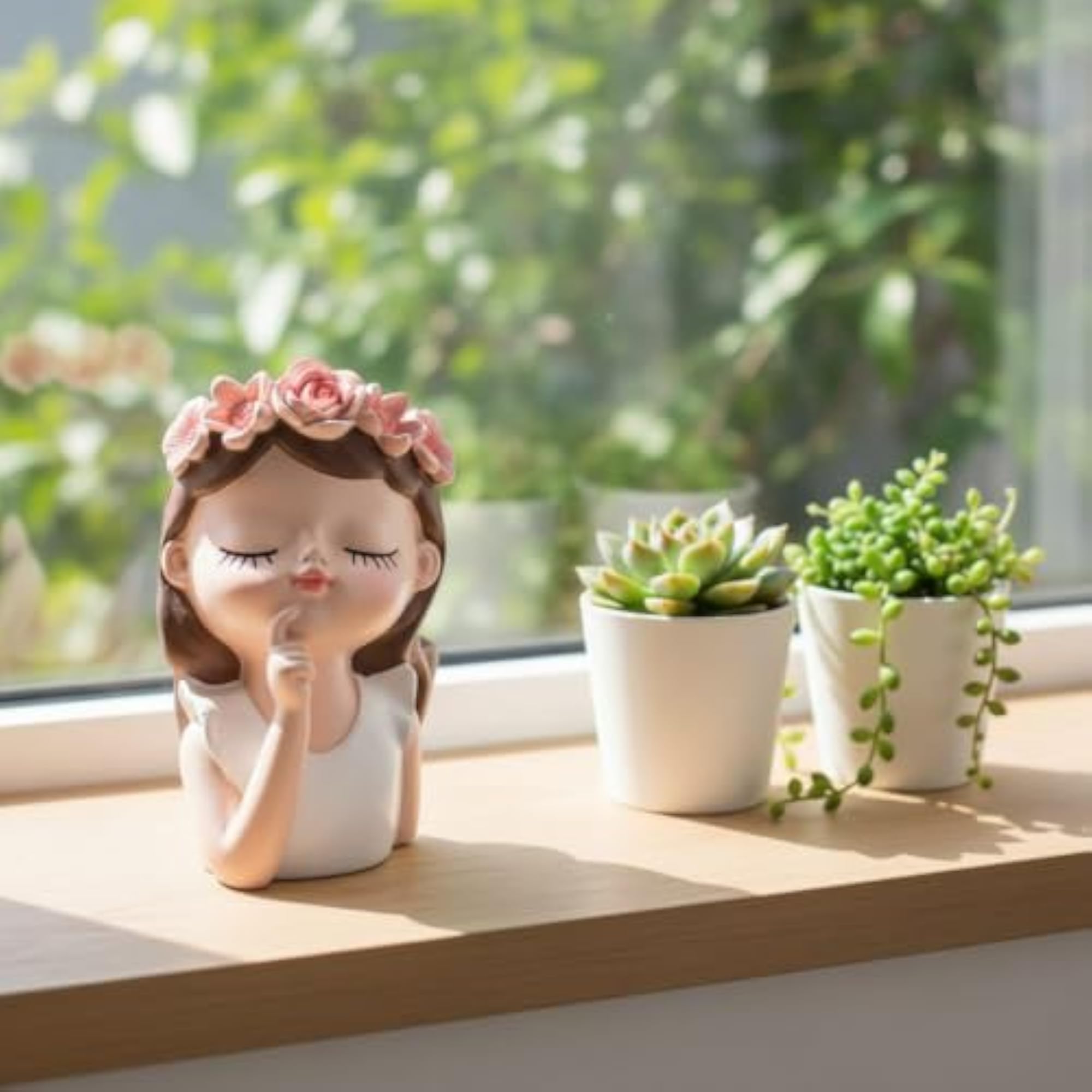 Decorative Female Bust Holder Hand-Painted Resin Bust
