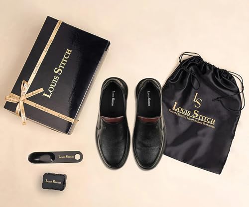 Image of LOUIS STITCH Genuine Leather Shoes for Men | Lightweight Eva Sole Men's Shoes | Comfortable Slip on Shoes | LSLXPDMC