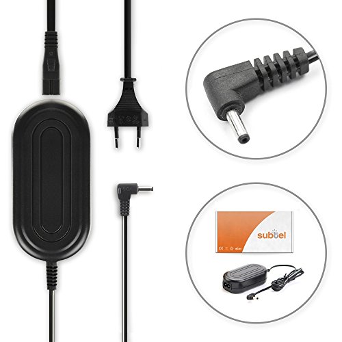 subtel® Fuente alimentación Compatible con Canon XC10 XA10 XA20 XA25 XA30 XA35 LEGRIA HF G40 G25 G30 HF200 FS200 FS300 FS306 VIXIA HF G20 G10 HV30 HF20 HG10 HG20 ZR500 Cargador CA-570 Cable Corriente