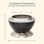 Cuisinart 24” Cleanburn Smokeless Fire Pit with Removable Base for Ash, Portable Outdoor Wood Burning Fireplace, Smoke Free Stainless Steel Outdoor Heater, Enhanced Airflow and Easy Cleanup - Image 2