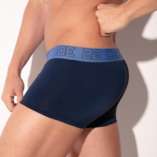 Bóxers ajustados hombre con soporte ergonómico CODE 22 Bouquet Trunk Navy antirozaduras 5