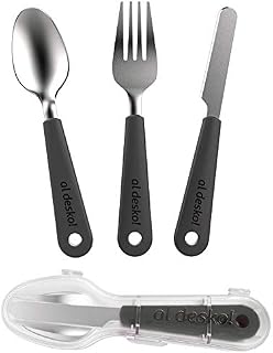 New Soda Travel Utensils with Case, Travel Silverware Cutlery Lunch Eating Set, 3pc