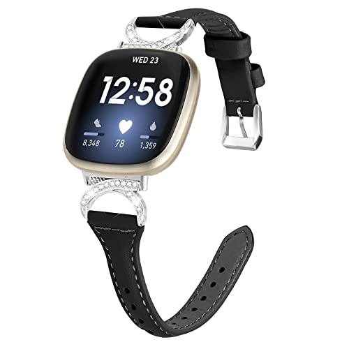 Gimuk Leather Strap Compatible with Fitbit Versa 4/Sense 2