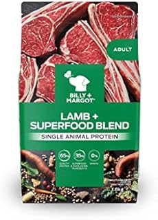 Billy + Margot Dry Dog Food, 1.8kg All Natural Lamb Grain Free Dog Food with Superfoods for Adult Dogs, Sensitive Dog Food and Hypoallergenic Dog Food Dry - Total Satisfaction Promise