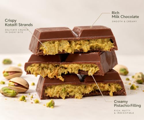 SnackRush Dubai Chocolate Bar, Milk Chocolate Pistachio Kataifi, 7.05 oz | Milk Chocolate with Pistachio Cream and Kataifi, Dubai-Style Viral Bar with Kunafa, 7.05 oz (200g), Gift Ready - image 3