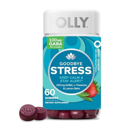 OLLY Goodbye Stress Gummy, GABA, LTheanine, Lemon Balm, Stress Relief