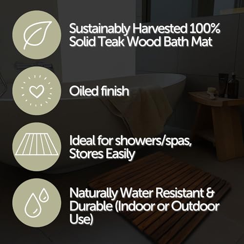 Nordic Style Teak SM5 Nordic Style Premium Teak Shower And Bath Mat thumb #4