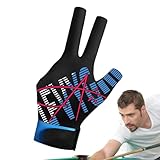 Kbnuetyg Billardhandschuhe, Billardhandschuhe mit drei Fingern, Pool-Cue, Unisex, mit drei Fingern, aus elastischem Eisseidenstoff, für Amateure und Profis