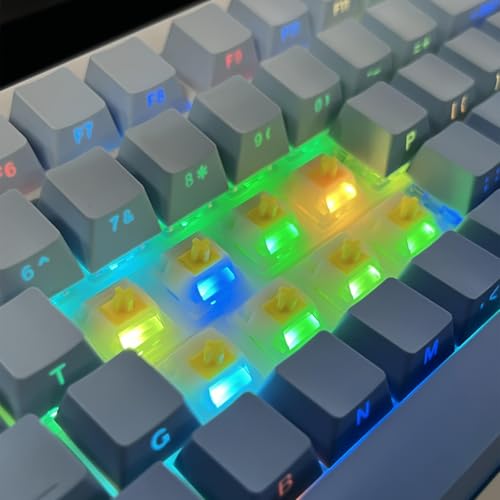 Image of Gateron Milky Yellow Pro V3 Keyboard Switches,Pre-lubed 5-Pin Linear Switches with Light Guide Pole for MX Mechanical Gaming Keyboard(Milky Yellow Pro V3,10Pcs)