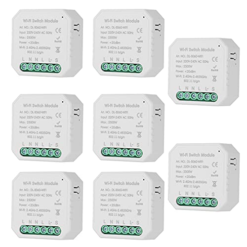 8PCS Tuya Mini DIY One Way Smart Switch Small Body APP Remot...