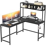 CubiCubi L-Shaped Desk with Hutch,59' Corner Computer Desk,Home Office Gaming Table Workstation with...